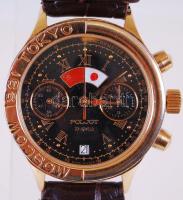 1991 Poljot Moscow-Tokyo 1991 limitált szériás, sorszámozott mechanikus karóra. Többfunkciós, kiváló...