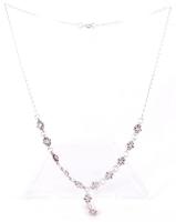 Ezüst (Ag) collier nyaklánc strasszokkal /  Silver collier necklace with rhinestones, 46cm, br: 8gr