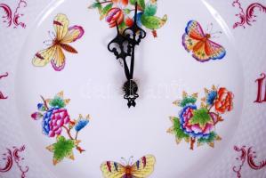 Herendi kézzel festett Viktória mintás porcelán falióra elektromos szerkezettel / 
Herend handpainte...