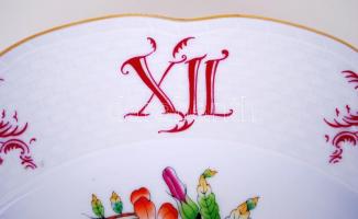 Herendi kézzel festett Viktória mintás porcelán falióra elektromos szerkezettel / 
Herend handpainte...