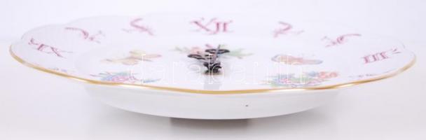 Herendi kézzel festett Viktória mintás porcelán falióra elektromos szerkezettel / 
Herend handpainte...