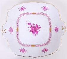 Herendi Apponyi mintás süteményes készlet: 6 db süteményes tányér, nagy tál, jelzettek, hibátlanok, ...