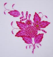 Herendi Apponyi mintás süteményes készlet: 6 db süteményes tányér, nagy tál, jelzettek, hibátlanok, ...