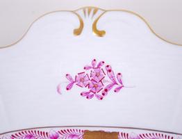 Herendi Apponyi mintás süteményes készlet: 6 db süteményes tányér, nagy tál, jelzettek, hibátlanok, ...