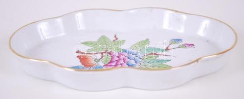 Herendi Viktória mintás tálka, kézzel festett, jelzett, hibátlan, h:13 cm