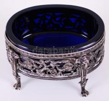 cca 1900 Növényi arabeszkkel és kosfejekkel díszített, karmos lábakon álló, finoman megmunkált, 930-...