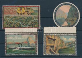 Magyar Királyi Folyam és Tengerhajózási RT. 4 db klf levélzáró