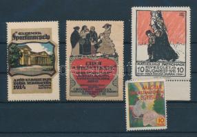 1914 4 db klf Hadisegély levélzáró