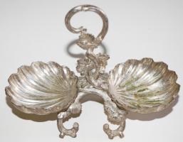 Ezüstözött fűszertartó, h:15 cm, m:13 cm