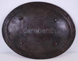 1907 Stájerlak-Anina. Emléköntvény tálka a II. sz. nagyolvasztó üzembehozatalának emlékére. Kis korr...