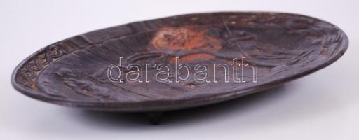 1907 Stájerlak-Anina. Emléköntvény tálka a II. sz. nagyolvasztó üzembehozatalának emlékére. Kis korr...