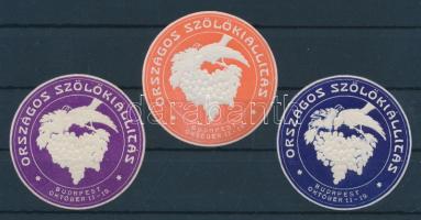 1908 3 db klf Országos Szőlőkiállítás levélzáró