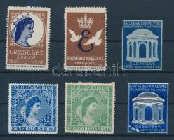 1937 6 db klf Erzsébet királyné levélzáró