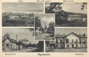 Nógrádverőce Migazzi kastély, vasútállomás, Károly király út, Római katolikus templom (fa)