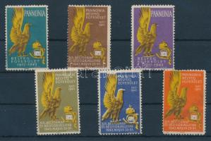 1942 6 db klf  Pannónia levélzáró (közte egy koszos)