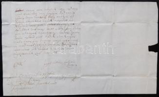 1721 gróf Zichy Ferenc saját kézzel írt levele öccsének Zichy András jegyzőnek Oroszvárról Komáromba...