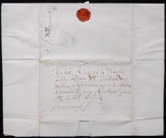 1721 gróf Zichy Ferenc saját kézzel írt levele öccsének Zichy András jegyzőnek Oroszvárról Komáromba...