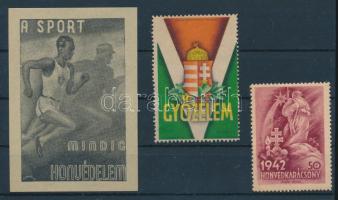 1942-1944 A sport, Győzelem, Honvédkarácsony Légrády levélzárók