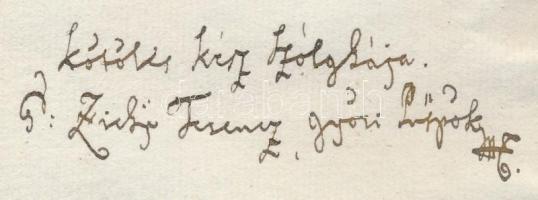 1766 Zichy Ferenc győri püspök saját kézzel aláírt levele öccsének Zichy Györgynek Ácsra ékes magyar...