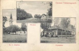 Nagybánhegyes Fő utca, községháza, evangélikus templom