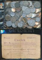0,37kg vegyes fémpénz + 2db Pápai Csekk T:vegyes