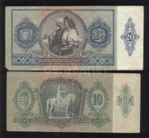 1930. 100P + 1932. 50P + 1936. 10P + 1941. 20P mindegyik vörös "Sarló-kalapács 1944 NOV 16.&quo...