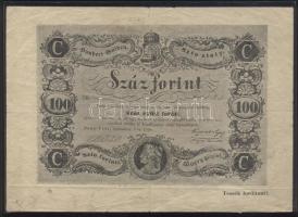 1898. 1848-as 100Ft "Kossuth bankó" Révai testvérek által kiadott hirdetménye T:III,III-