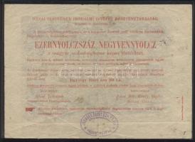 1898. 1848-as 100Ft "Kossuth bankó" Révai testvérek által kiadott hirdetménye T:III,III-