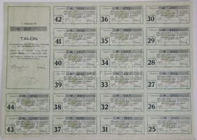 Jugoszlávia / Zágráb 1929. "Slavonija Erdészeti RT." részvénye 200D-ról mindegyik szelvénn...