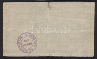 1918. 200K hullámos hátlappal és "MAGYAR ÁLLAMPÉNZTÁR - DEBRECEN 1919" felülbélyegzéssel T...