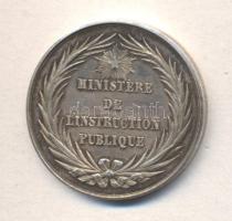 Franciaország ~1900. "Közoktatási Minisztérium / Középiskolák Közigazgatási Hivatala" Ag emlékérem jelzés peremen (19,82g/35mm) T:1- France ~1900. BUREAU D'ADMINISTRATION DES LYCEES / "MINISTERE DE L'INSTRUCTION PUBLIQUE" Ag medallion (19,82g/35mm) C:AU