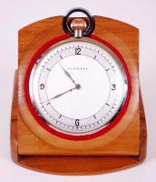 cca 1930 Juvenia zsebóra különleges, vékony szerkezettel, jelzett fa tokban. Jól jár / 
Extra thin S...