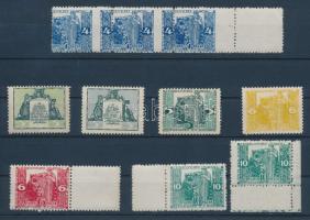 1915 10 db Adománybélyeg: hadi özvegyek és árvák javára közte eltolódott fogazású hármascsík