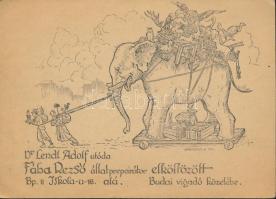 Fába Rezső állatpreparátor / taxidermist advertisement (non pc)