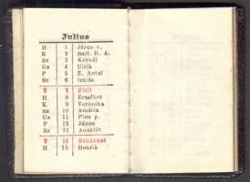 1929 Tárcanaptár egészbőr kötésben az elülső kötéstáblán mopszot ábrázoló, hibátlan zománcozott plak...