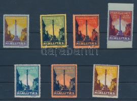 1934 7 db klf Miskolci Hét kiállítás levélzáró (egyiken kis sérülés)