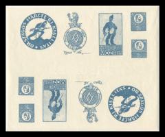 1916-1921 10 db levélzáró vágott ívben