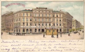 Budapest VI. Abbazia Kávéház litho s: Geiger (kis szakadás / small tear)