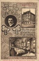 Budapest VII. Oláh Gyárfás Mihály Gambrinus Étterme, belső; Erzsébet körút 27., Art Nouveau (fl)