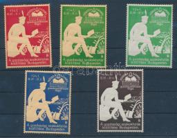 1941 5 db klf Budapesti Gazdasági Szakoktatási Kiállítás levélzáró