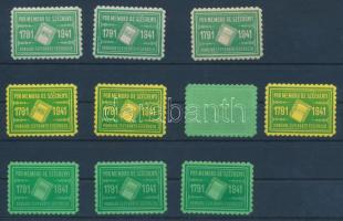1941 10 db klf Széchenyi Hitel, Világ, Stadium (közte egy színhibás)