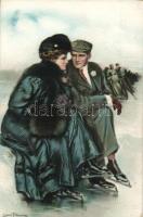 A couple on the skating rink, s: Clarence F Underwood