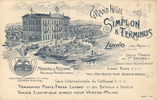 Luino Hotel Werbung Landkarte Rückseiete
