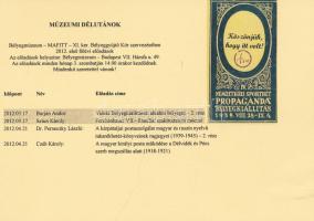 2012 Bélyegmúzeumi előadás ajándékmatrica