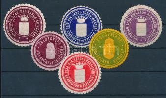 6 db klf Kolozsvár Szab. Kir. Város pecsétbélyeg