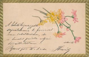 Floral greeting card, Emb. (EK)