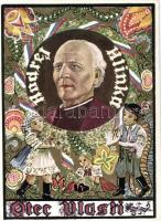Andrej Hlinka - Otec Vlasti / Római katolikus szlovák pap / Slovak Roman Catholic priest, Father of the Nation, Art Nouveau obituary card s: Vincek Hochstetsky