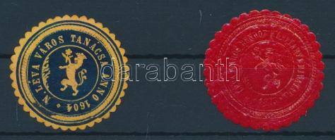 2 db klf N. Léva Város Tanácsa 1604 pecsétbélyeg