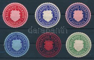 6 db klf Máramaros Vármegye, Alispánja pecsétbélyeg
