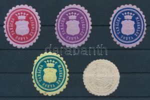 5 db klf Miskolcz Város Tanácsa pecsétbélyeg